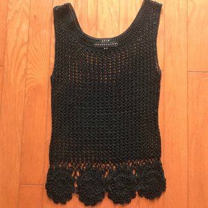 BETTE PAIGE: BLACK TOP, CROCHET SIZE L